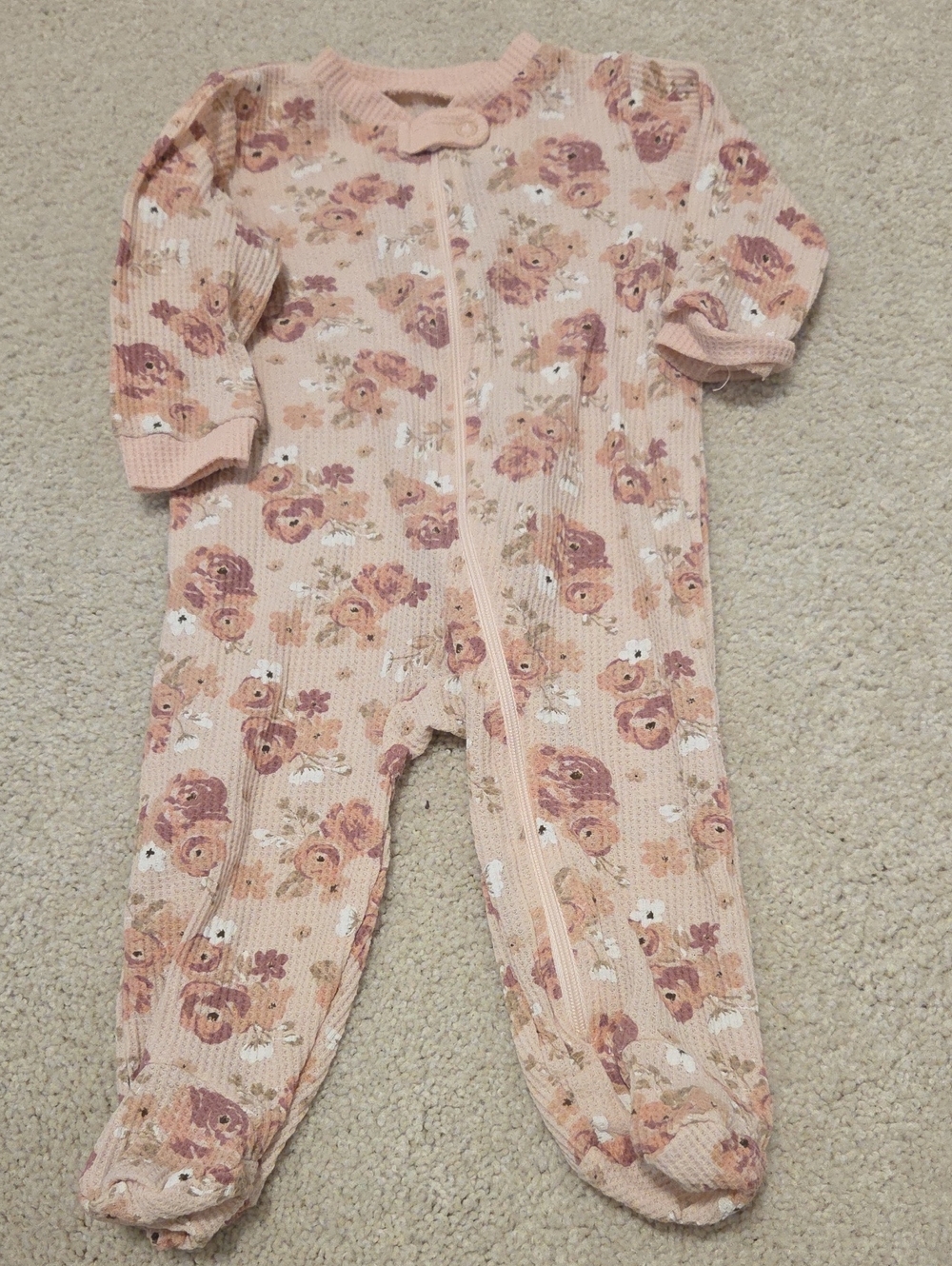 Baby Flower Pink Zipper Sleeper 3-6 Months